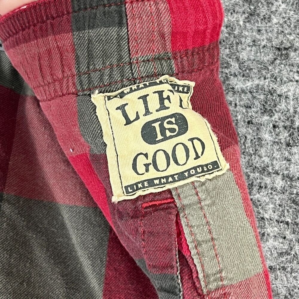 Life Is Good Pajama Pants Mens Extra Large Red Plaid Flannel Knit Sleapwear‎ - Picture 4 of 9
